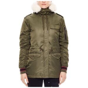 Sandro Green Hooded Parka